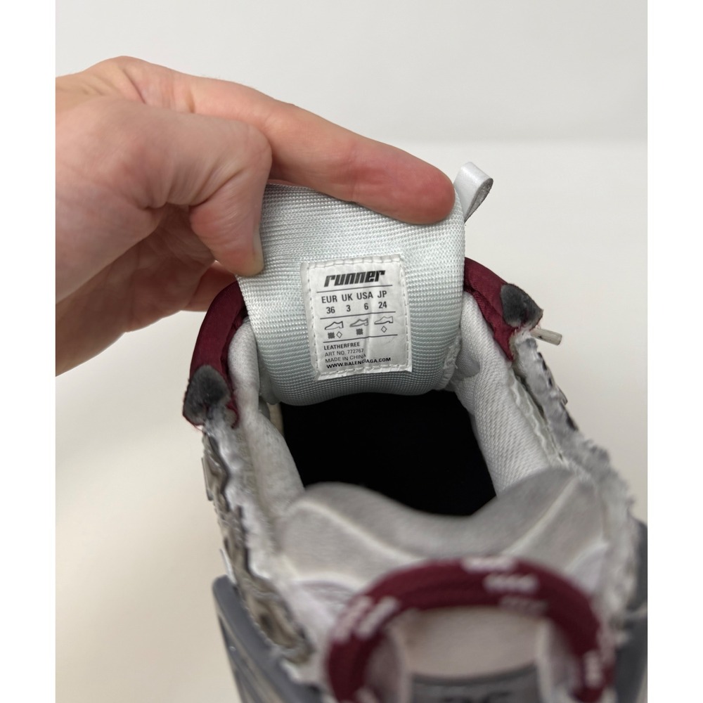 Balenciaga Runner Sneaker Burgandy Size 6 US 36 EU - Picture 7 of 10